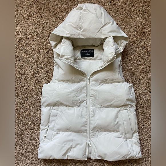 Mercer + Mettle Jackets & Coats Mercer Mettle Off White Puffer Vest With Hood Poshmark